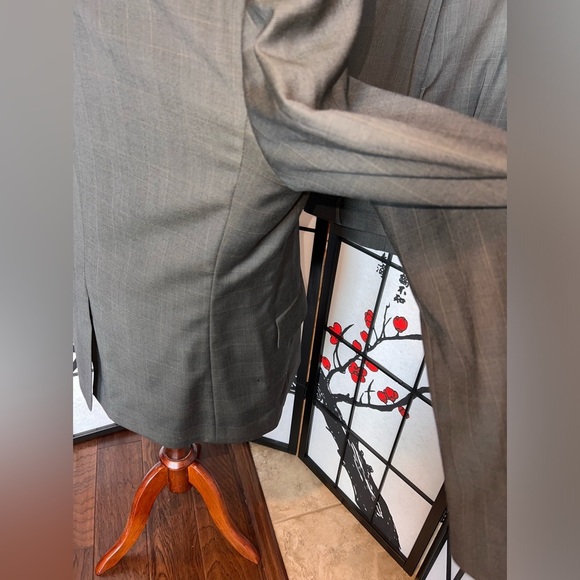 Mens Jo S A Bank 2B Signature Suit Brown Plaid w/Rust Deco Size 46R Pants 38x30 - Picture 4 of 16